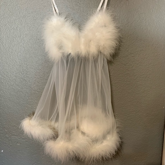 Frederick's of Hollywood Other - Frederick’s of Hollywood Feather Babydoll Dress